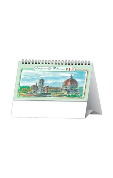 Calendario da tavolo personalizzato Acquerello Italiano 14,5 x 19 cm