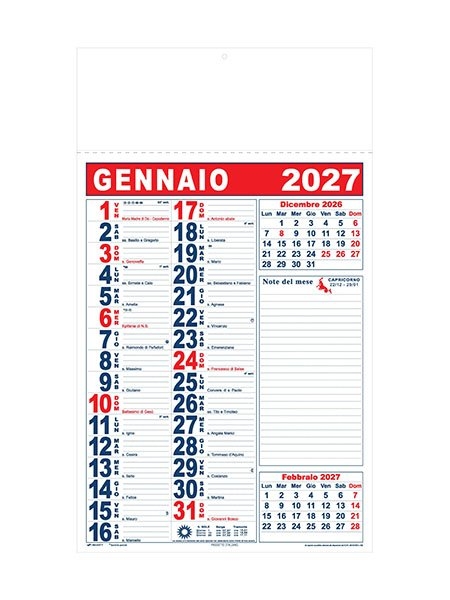 Calendario olandese personalizzato Notes 31 x 53 cm