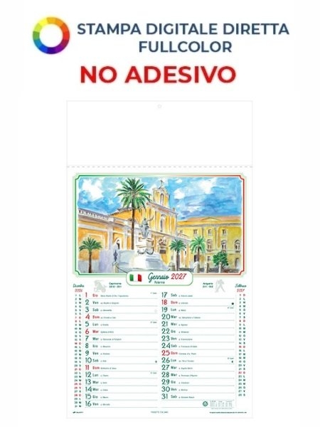 Calendario illustrato olandese personalizzato Acquerello Italiano 31 x 53 cm