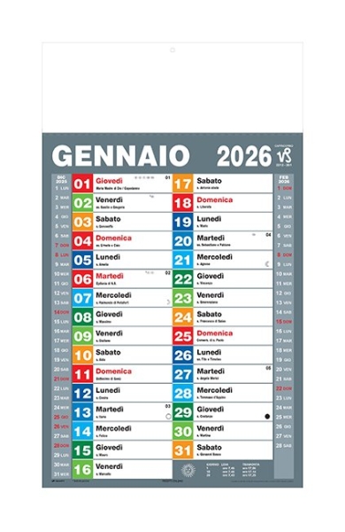Calendario olandese personalizzato Gigante Color 31 x 53 cm