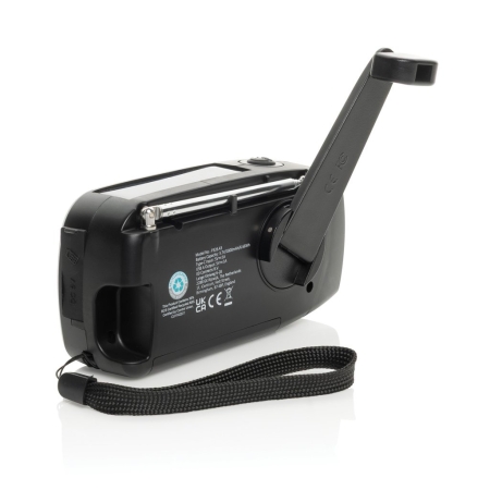 Radiolina portatile con caricabatterie RescueWave in plastica riciclata RCS