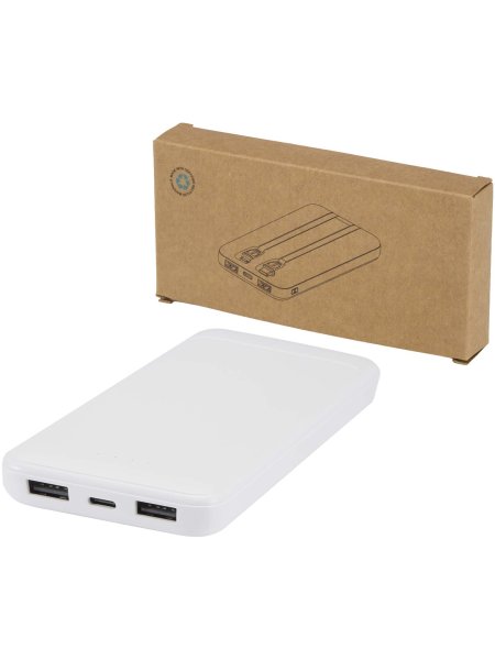 Power bank 10.000 mah e 10 W con 2 cavi integrati Adhil