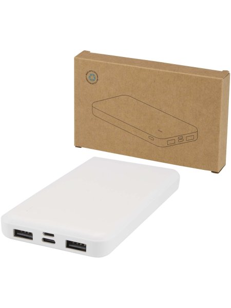Power bank 10000 mAh e 10 W in plastica riciclata Intan