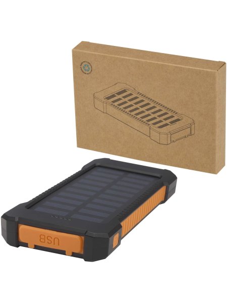 Power bank a energia solare da 5.000 mAh in plastica riciclata con torcia Altair
