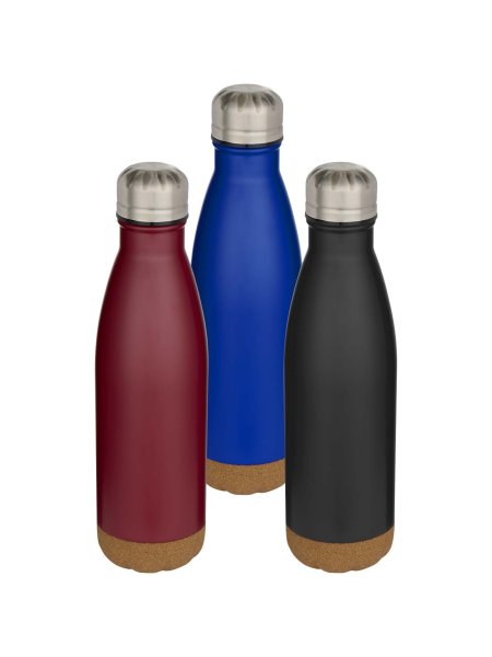 Borraccia termica in acciaio inox da 500 ml con dettagli in sughero Cove