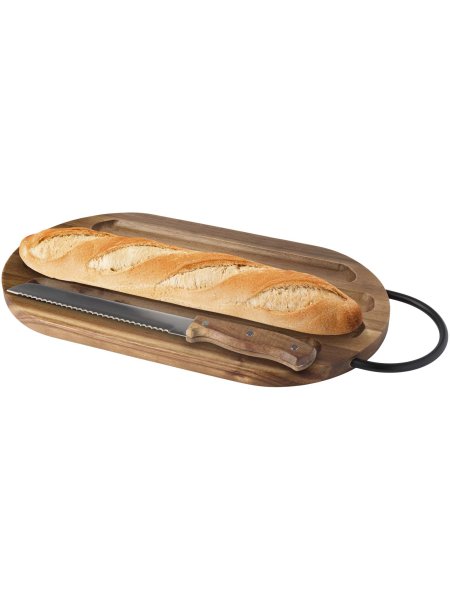 Tagliere in legno di acacia con coltello per il pane Prestige