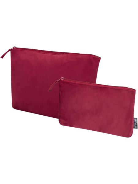 Set beauty case da 2 pezzi in velluto riciclato certificato GRS Swift