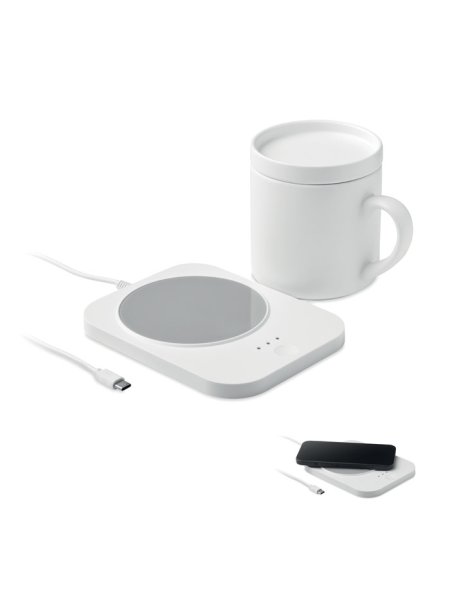 Scalda tazza e caricatore wireless 2 in 1 da 15W Siroter