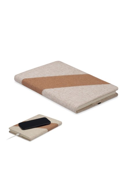 Notebook A5 con caricatore da 15W Cortona