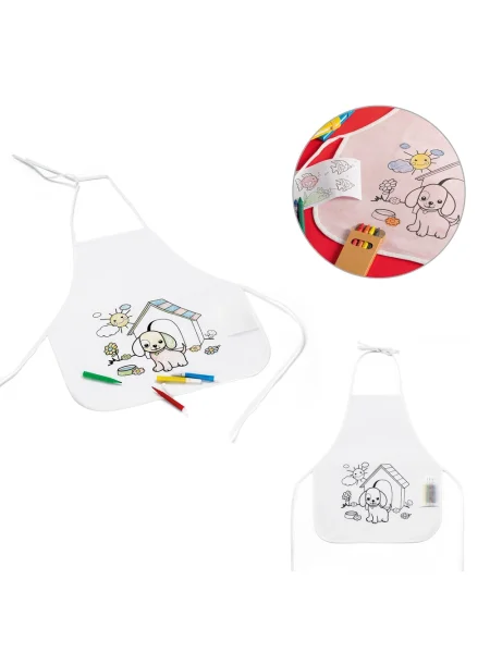 Grembiule bambino 80 g/m² da colorare personalizzabile Nilo
