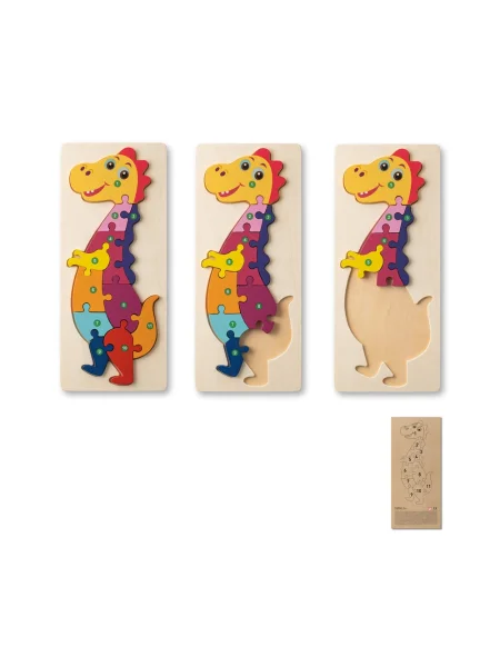 Puzzle in legno compensato a forma di dinosauro DIPLODOCO