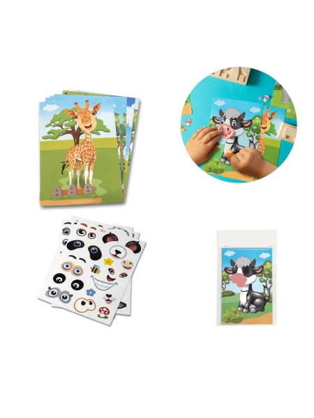 Gioco con adesivi per bambini personalizzabile MADAGASCAR