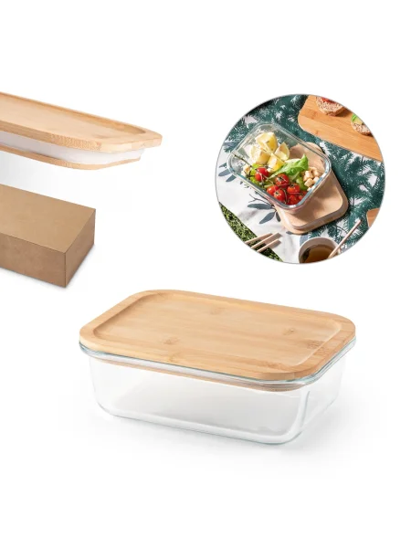 Porta pranzo in vetro borosilicato 1000 ml personalizzabile PORTOBELLO