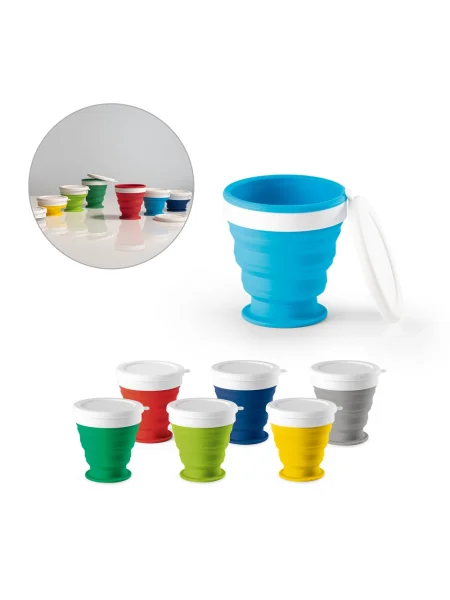Bicchiere pieghevole 250 ml in silicone personalizzabile ASTRADA