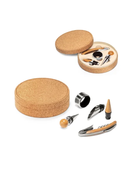 Set da vino 4 utensili personalizzabile in bambù MORETO