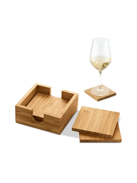 Sottobicchiere in bambù set 4 pezzi personalizzabile GAUTHIER