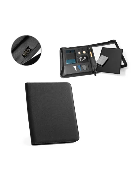 Cartella A4 in rPET personalizzabile con zip EMERGE FOLDER
