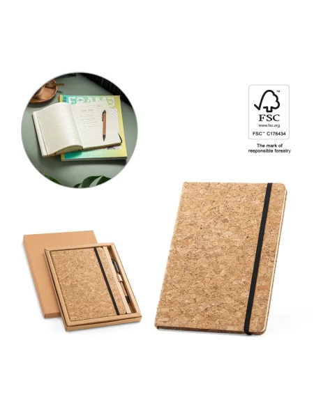 Block notes A5 in sughero con penna personalizzabile FREUD