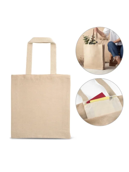 Shopper in Juta personalizzabile juco 275 g/m² con tasca PADOVA