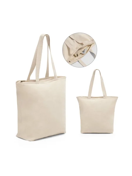 Shopper personalizzabile cotone 280 g/m² con zip HACKNEY