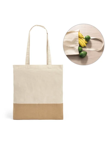 Shopper personalizzabile cotone 160 g/m² dettaglio juta MERCAT