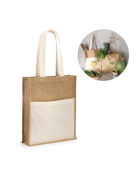 Shopper personalizzabile juta 240 g/m² con tasca BRAGA