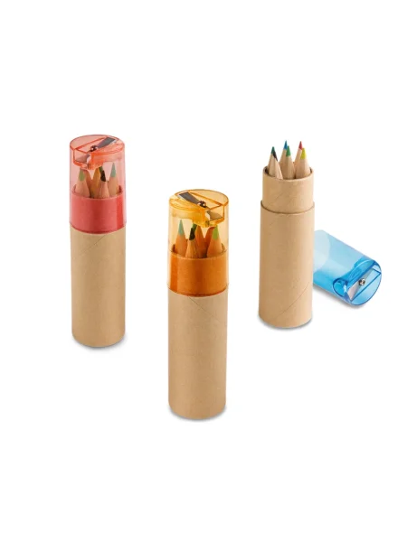 Set 6 matite colorate personalizzabili con temperino ROLS