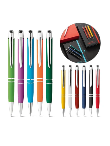 Penna personalizzabile alluminio finitura gommata MARIETA SOFT