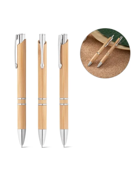Penna personalizzabile bambù con dettagli metallo BETA BAMBOO