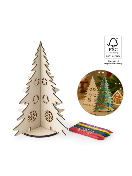 Albero di Natale in legno da colorare PINERY