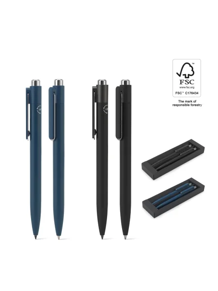 Set con penna a sfera e penna senza inchiostro in alluminio riciclato KYLIE SET
