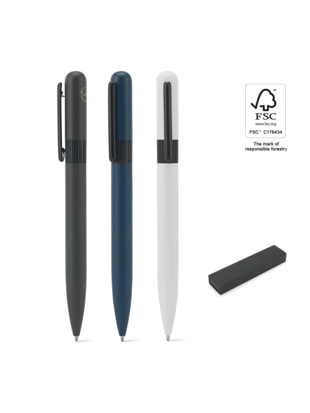 Penna a sfera in metallo (riciclato al 60%) dal design arrotondato ELSIE ROUND