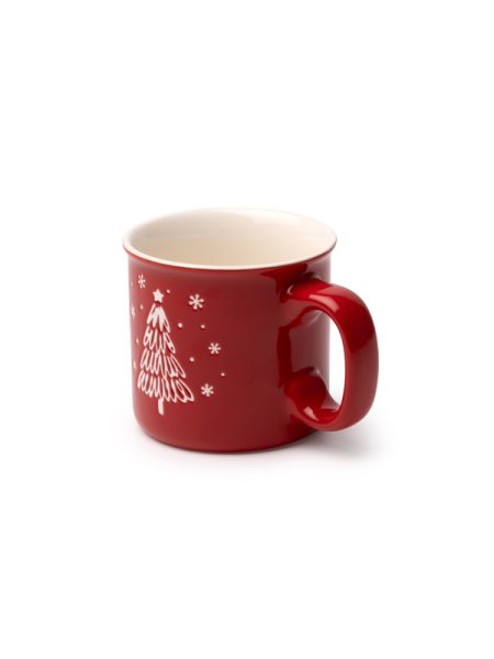 Tazza in ceramica con albero di Natale in bassorilievo CALGARY