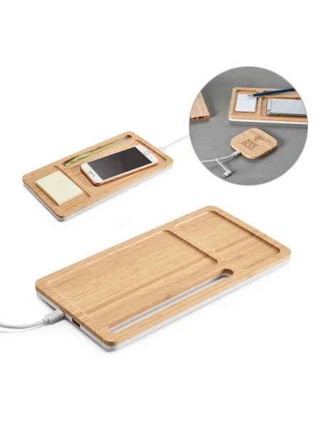 Organizer da scrivania personalizzabile bambù wireless 15W MOTT