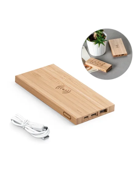 Power bank personalizzabile Fitch bambù 5000 mAh