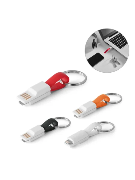 Cavo USB personalizzabile 2 in 1 con portachiavi RIEMANN