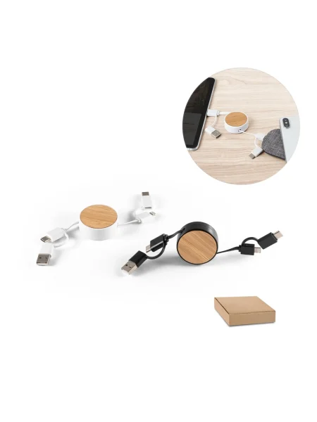 Cavo USB retrattile 6 in 1 personalizzabile RUBINS