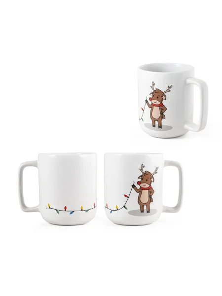 Tazza natalizia in ceramica 330 ml personalizzabile REINDEER