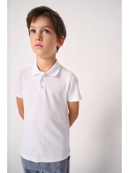 Polo piqué da bambino a maniche corte