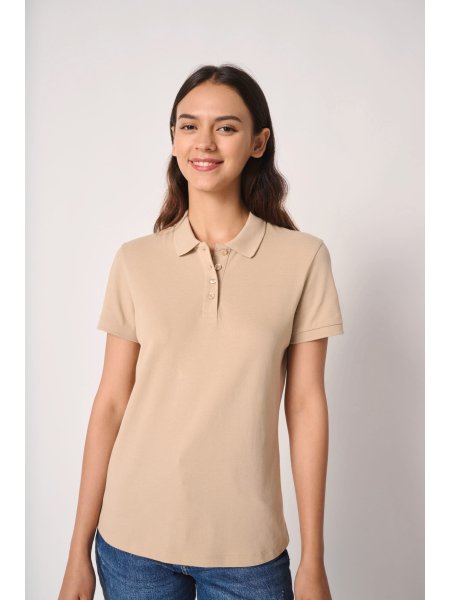 Polo piqué da donna a maniche corte