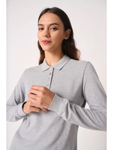 Polo piqué LSL donnamanica lunga in cotone traspirante