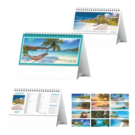 Calendario da tavolo personalizzabile Tropical 19x14,5 cm
