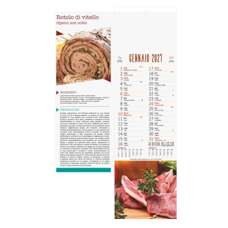 Calendario da parete personalizzabile Carne 14 x 47 cm
