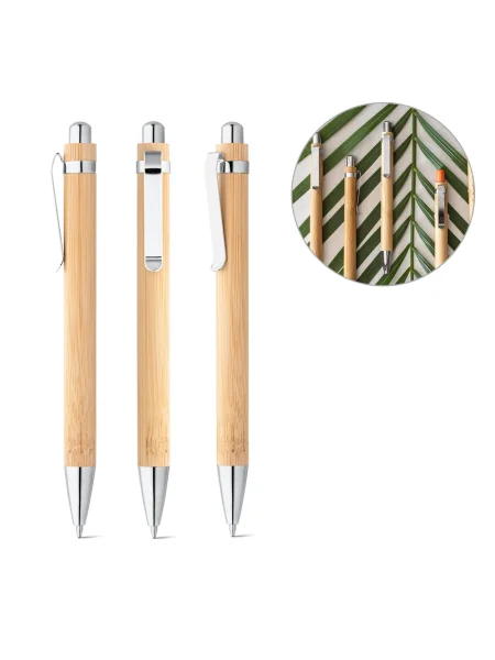 Penna personalizzabile bambù con clip metallo HERA