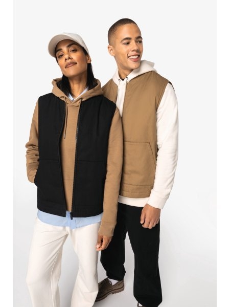 Bodywarmer ecologico unisex imbottito in twill con collo teddy Native Spirit