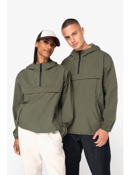 Giacca a vento unisex impermeabile ecosostenibile mezza zip personalizzabile Native Spirit