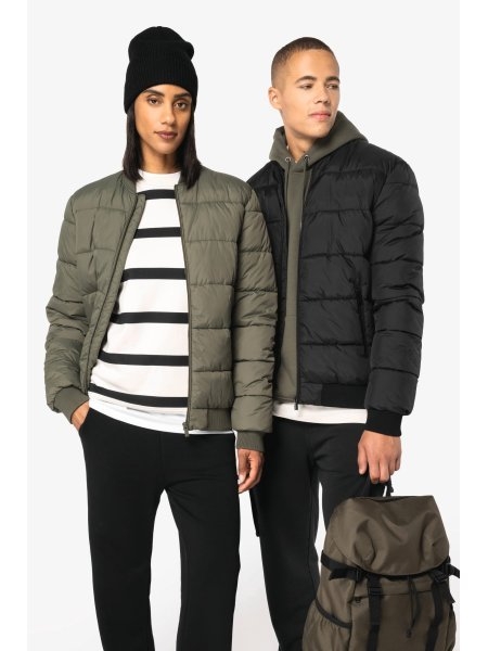 Giacca unisex ecosostenibile trapuntata con collo teddy personalizzabile Native Spirit