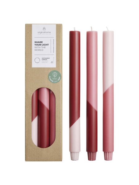 Set di 3 candele con design a colori diagonali Originalhome Eden