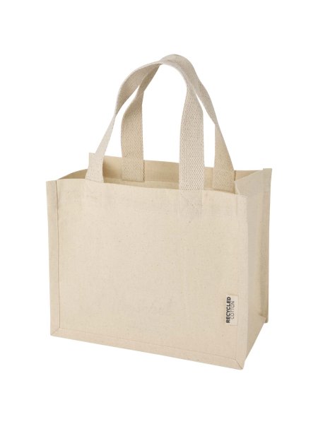 Tote bag mini a soffietto in cotone riciclato certificato GRS da 220 g/m² Odessa - 9L
