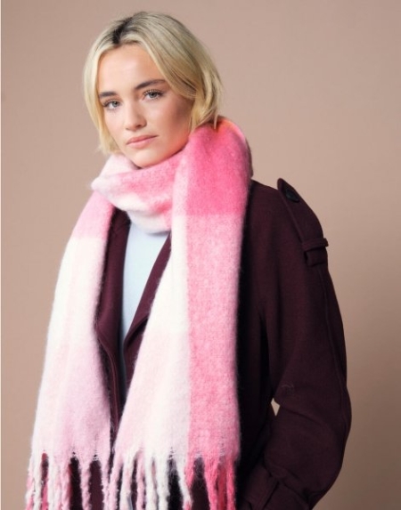 Sciarpa in poliestere riciclato personalizzabile Beechfield Fluffy Check